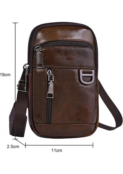 Stil 2 Moda Erkek Messenger Çanta Inek Derisi Deri Çanta Cep Telefonu Omuz Çantası Küçük Seyahat Bel Çantası Çok Cepler Erkek Göğüs Çantası (Yurt Dışından)
