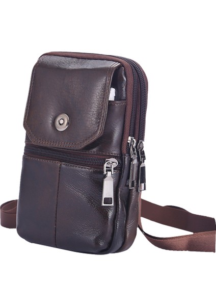 Stil 2 Moda Erkek Messenger Çanta Inek Derisi Deri Çanta Cep Telefonu Omuz Çantası Küçük Seyahat Bel Çantası Çok Cepler Erkek Göğüs Çantası (Yurt Dışından)