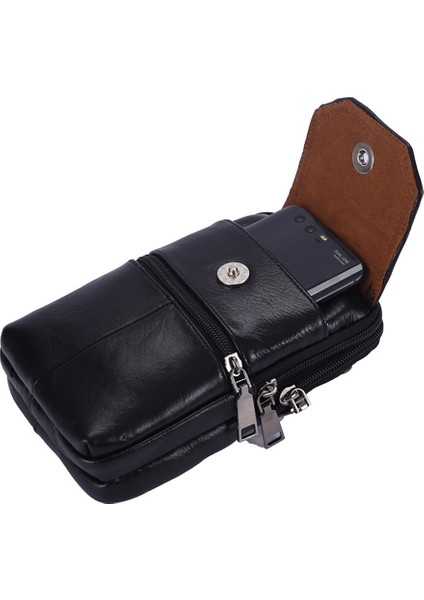 Stil 2 Moda Erkek Messenger Çanta Inek Derisi Deri Çanta Cep Telefonu Omuz Çantası Küçük Seyahat Bel Çantası Çok Cepler Erkek Göğüs Çantası (Yurt Dışından)
