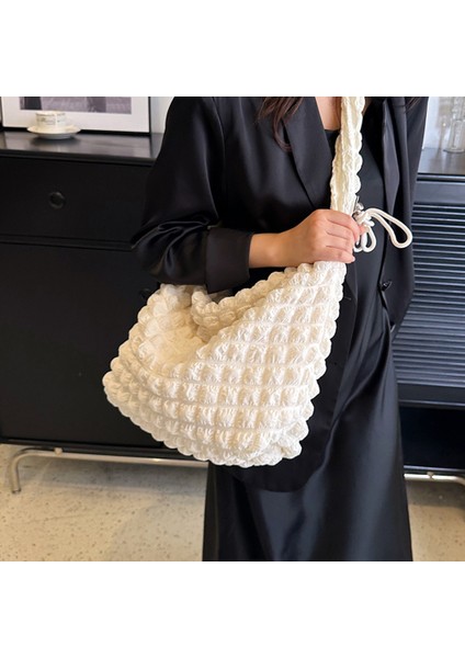 Pembe Kadın Omuz Çantaları Sevimli Pileli Kabarcıklar Bulut Çanta Crossbody Çanta Büyük Kapasiteli Kadın Koltuk Altı Çanta Tote Alışveriş Çantası Çanta (Yurt Dışından) fiyatları