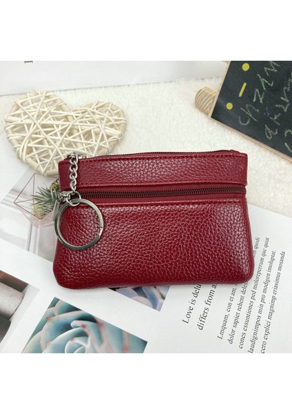 D1 Moda Deri Kadın Bozuk Para Cüzdanı Küçük Cüzdan Değişim Bozuk Para Kesesi Mini Fermuar Para Klip Çanta Çocuk Cep Cüzdan Anahtarlık (Yurt Dışından)