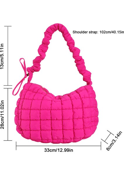 Gül Kırmızı Kadınlar Için Yeni Kapitone Yastıklı Crossbody Çanta Pileli Kabarcıklar Bulut Omuz Çantaları Büyük Tote Kova Tasarımcı Çanta Dantelli Çanta (Yurt Dışından)