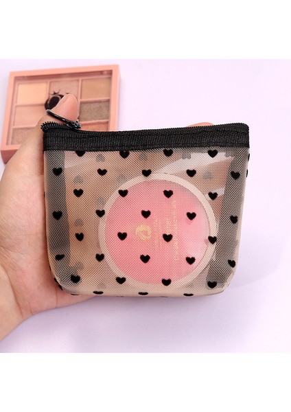 Stylea-Beige-1 Adet 22X8X13CM-1 Adet 2024 Yeni Örgü Kalpler Desen Makyaj Çantası Mini Kozmetik Kılıfı Şeffaf Tuvalet Setleri Taşınabilir Seyahat Ruj Saklama Torbaları (Yurt Dışından) indirimleri