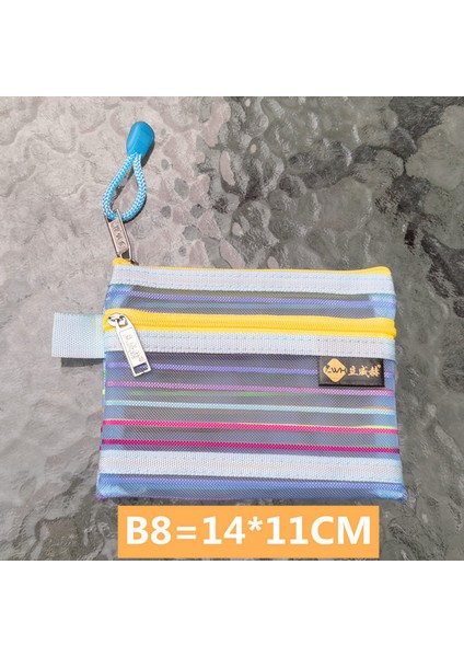 No.8 Naylon Örgü Mini Çift Katmanlı Para Çanta Çanta Para Cüzdan Kılıfı Gökkuşağı Renkli Saklama Çantası Kimlik Bankası Kredi Kartı Tutucu Organizatör (Yurt Dışından) fırsatları