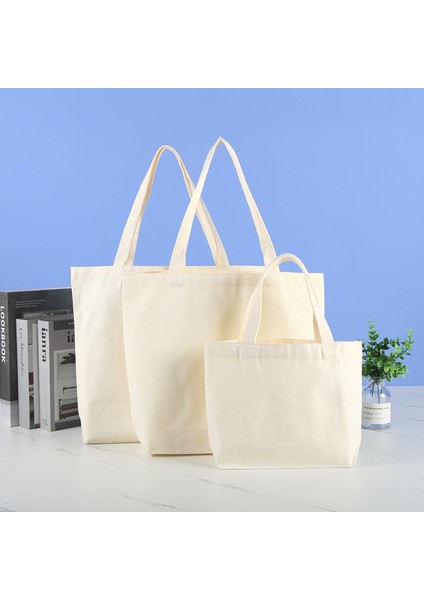 BEJ-37X45CM Büyük Kapasiteli Kanvas Alışveriş Çantaları Diy Katlanır Çevre Dostu Pamuk Bez Çantalar Omuz Çantası Yeniden Kullanılabilir Bakkal Çanta Bej Beyaz (Yurt Dışından) modelleri