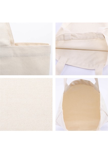 BEJ-37X45CM Büyük Kapasiteli Kanvas Alışveriş Çantaları Diy Katlanır Çevre Dostu Pamuk Bez Çantalar Omuz Çantası Yeniden Kullanılabilir Bakkal Çanta Bej Beyaz (Yurt Dışından) fırsatları