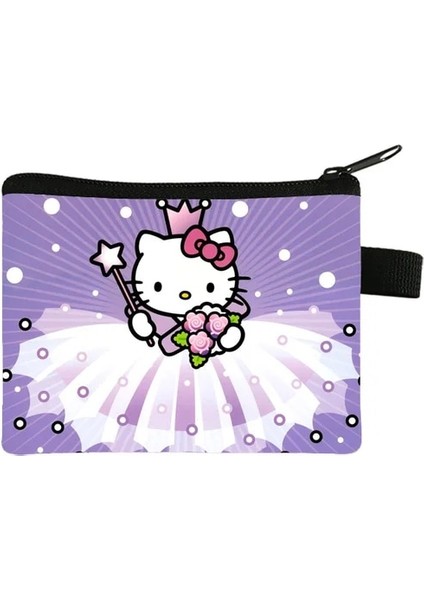 14 Sanrio Hello Kitty Kadın Mini Bozuk Para Cüzdanı Fermuar Kısa Cüzdan Kart Tutucu Kılıf Debriyaj Değişim Çantası Çocuk Cüzdan Değişim Tutucu (Yurt Dışından)