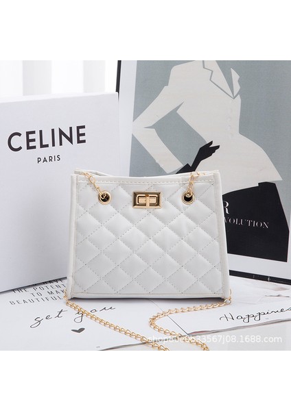 Beyaz Mini Kadın Çanta Yeni 2021 Kızın Çapraz Vücut Omuz Çantaları Küçük Çantalar ve Çantalar Crossbody Çanta Zincir Hediye (Yurt Dışından)