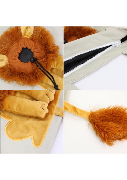 Koyu Gri (Büyük) 2023 Sevimli Aslan Şeklinde Omuz Çantası Pet Köpek Taşıyıcı Açık Konfor Seyahat Çantası Omuz Çantası Katlanır Seyahat Çantası Kediler Çanta (Yurt Dışından) fırsatları