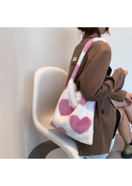 Leopar Kadın Kabarık Omuz Çantası Üst Saplı Çanta Kadın Sonbahar Kış Çanta Peluş Tote Kız Moda Alışveriş Çantaları Çanta Kadınlar Için (Yurt Dışından) fiyatları