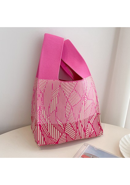 Yeşil Sarı Pembe Mini Kadın Kızlar Omuz Çantası Minimalist Kore Niş Tasarım Tote Çanta El Yapımı Düğüm Bilek Çanta El Yapımı Yeniden Kullanılabilir Örgü Çanta (Yurt Dışından) modelleri