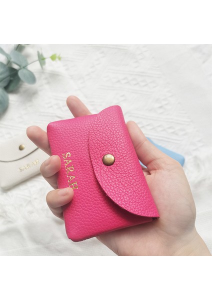 Selvi Yeşil Hakiki Deri Özel Ad Mini Bozuk Para Cüzdanı Kadın Erkek Kulaklık Ruj Anahtar Depolama Kozmetik Çantası Lüks Moda Taşınabilir Cüzdan (Yurt Dışından)