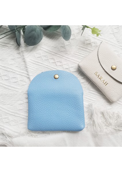 Selvi Yeşil Hakiki Deri Özel Ad Mini Bozuk Para Cüzdanı Kadın Erkek Kulaklık Ruj Anahtar Depolama Kozmetik Çantası Lüks Moda Taşınabilir Cüzdan (Yurt Dışından)