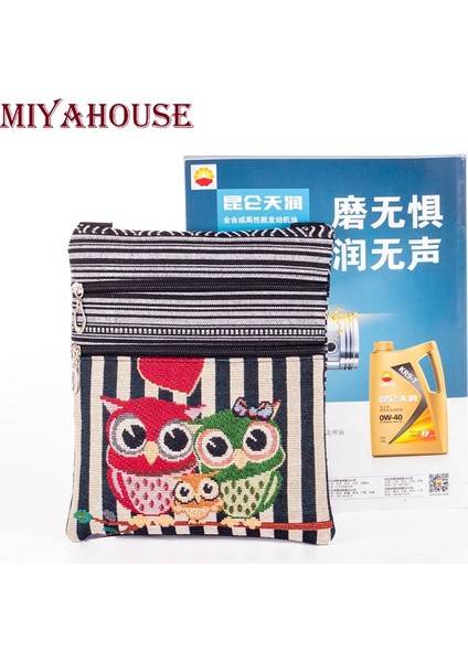 550D Miyahouse Işlemeli Baykuş Omuzdan Askili Çanta Kadın Karikatür Baskılı Kadın Askılı Çanta Bolsa Feminina Tuval Küçük Crossbody Çanta (Yurt Dışından) fırsatları