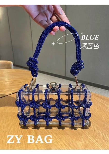 Hediye Kutusu Yok 20X6X10 cm Lüks Tasarımcı Akrilik Kutu Kare Çanta Taklidi Elmas Gece Çantası Akşam Yemeği Parti Debriyaj Çanta Omuz Çantası Kadın Çanta (Yurt Dışından)