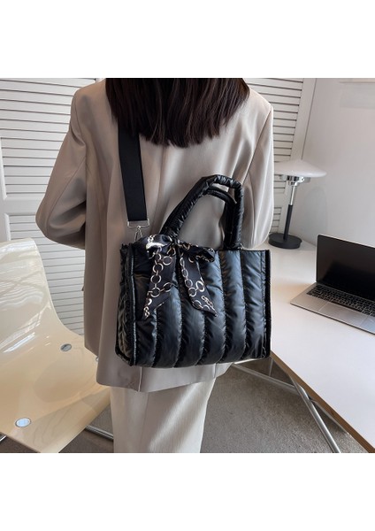 Gri Moda Kapitone Pamuk Yastıklı Messenger Çanta Kış Tasarımcısı Naylon Sıcak Crossbody Tote Çanta Tüy Yastıklı Crossbody Çanta (Yurt Dışından) fırsatları