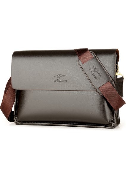 Yatay Kahverengi Lüks Kanguru Marka Deri Askılı Çanta Erkek Çanta Göğüs Crossbody Çanta Erkekler Için Iş Küçük Omuz Çantası Yaz Erkek Çanta (Yurt Dışından) fırsatları