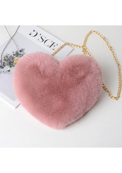 Lfs Moda Kadın Kalp Şeklinde Çanta Sevimli Kawaii Taklit Kürk Crossbody Çanta Cüzdan Çanta Peluş Zincir Omuz Çantası Bayan Çanta (Yurt Dışından) fiyatları
