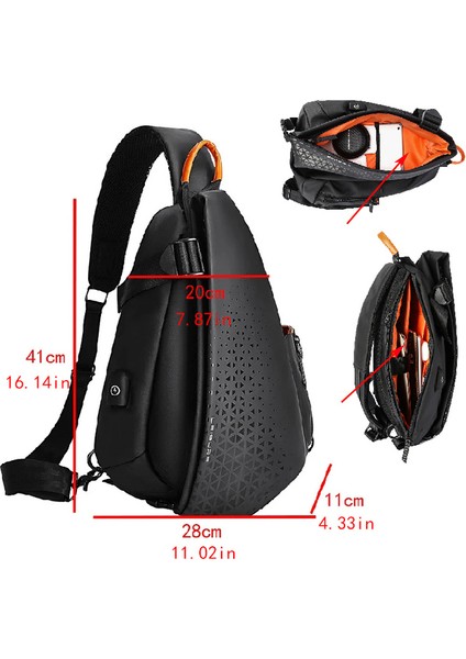 Siyah 01 0 Moda Iş Erkek Crossbody Çanta Yüksek Kaliteli Su Geçirmez Naylon Göğüs Paketleri Rahat Seyahat Büyük Kapasiteli Omuz Çantası Erkek (Yurt Dışından)