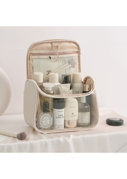 Pembe Çengel Kozmetik Çantası Büyük Seyahat Tuvalet Çantası Şeffaf Su Geçirmez Organize Kozmetik (Yurt Dışından) fiyatları