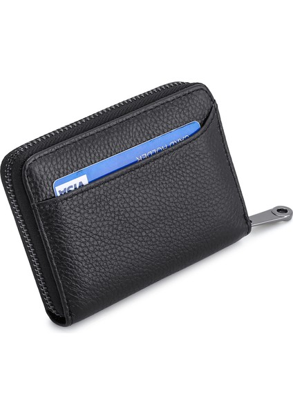 Gül Kırmızı Vip Kimlik Kartı Tutucu Cüzdan Hakiki Deri Banka Kredi Kartı Rfid Cüzdan Erkek ve Kadın Ince Küçük Değişim Para Tuşları Kartları Fermuarlı Çanta (Yurt Dışından) fiyatları