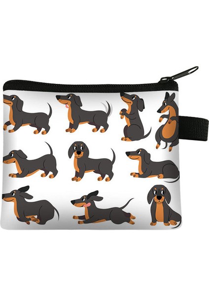 015 Karikatür Hayvan Hound Köpek Çocuk Değişim Çantası Polyester Basit Kart Çantası Para Saklama Çantası Özelleştirilebilir Sikke Çanta Mini Çanta (Yurt Dışından)