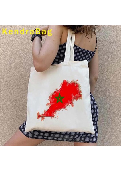 252 35X40 cm Kazablanka Fas Haritası Bayrağı Seyahat Hatıra Fas Kız Aşk Kalp Omuz Kanvas Tote Çanta Harajuku Alışveriş Pamuk Çanta (Yurt Dışından) fırsatları