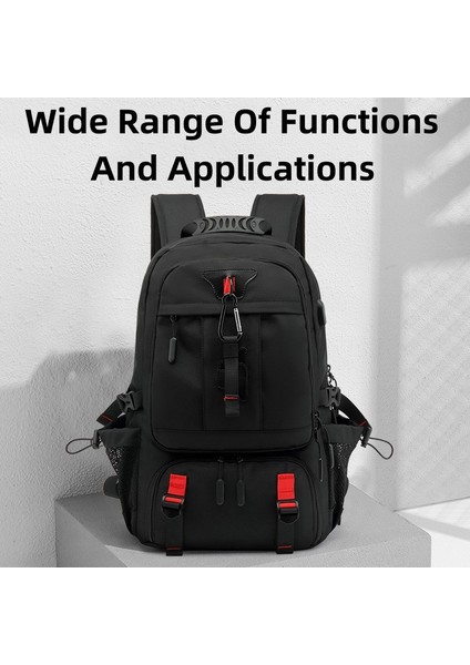 60L Siyah Kırmızı Erkek Seyahat Sırt Çantası 50-80L Erkekler Için Büyük Kapasiteli Iş Sırt Çantası 17 Inç Laptop Çantaları Moda Oxford Ayakkabı Sırt Çantası ile (Yurt Dışından) modelleri