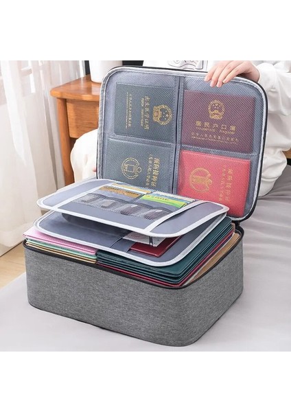 B Siyah Belge Düzenleyici Evrak Çantası A4 Klasör Tutucu Erkek Kadın Çanta Kapak Çanta Pasaport Ev Güvenli Fonksiyonel Dosya Saklama Kutusu (Yurt Dışından)