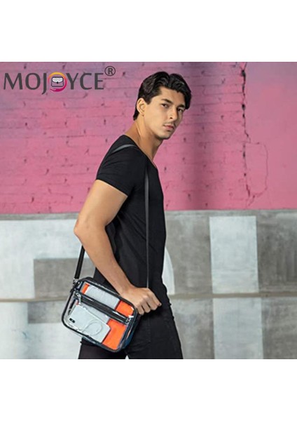 Siyah Kadın Pvc Temizle Su Geçirmez Küçük Çanta Taşınabilir Seyahat Stadyum Onaylı Fermuar Omuz Crossbody Çanta Tuvalet Çantası (Yurt Dışından) fırsatları