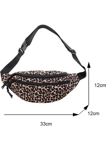 Deve Retro Kadın Omuz Çantaları Leopar Baskı Messenger Göğüs Çantası Rahat Büyük Pazen Bel Paketi Moda Çanta (Yurt Dışından)