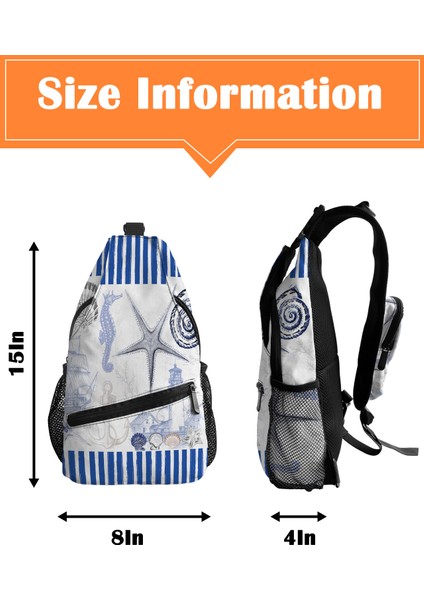 28CMX10CMX38CM Deniz Çizgili Okyanus Kabukları Denizyıldızı Çapa Göğüs Çanta Kadın Erkek Su Geçirmez Omuz Çantası Açık Seyahat Spor Crossbody Çanta (Yurt Dışından) modelleri