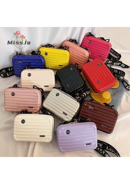 A5 1 Adet Bagaj Küçük Çanta Kadın Çocuklar Crossbody Omuz Çantası Moda Kişilik El Mini Bavul Tarzı Kutu Küçük Kare Çanta (Yurt Dışından) modelleri