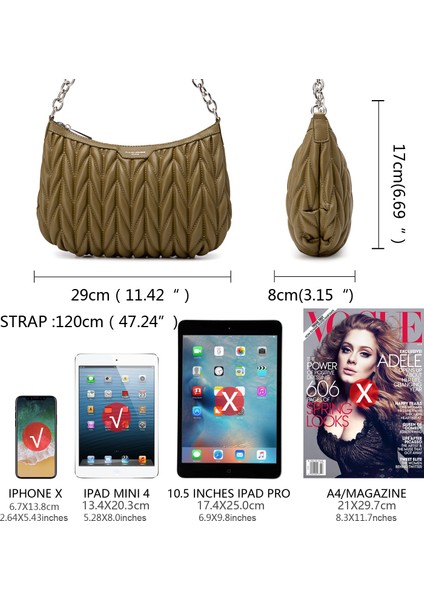 Koyu Yeşil David Jones Bayanlar Kapitone Omuz Çantası Suni Deri Çanta Kadınlar Için 2023 Trend Crossbody Satchel Çanta Zincirli Çanta Askısı (Yurt Dışından) modelleri