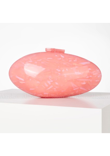 Pembe L21 x W8 x H10CM Kadın Oval Akrilik Akşam Debriyaj Çanta Düğün Parti Bayanlar Için Lüks Butik Yeşil Çantalar ve Çanta Tasarımcısı Yüksek Kalite (Yurt Dışından)