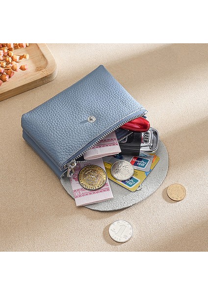 Iki Katmanlı Tek Katmanlı Inek Derisi Kadın Küçük Çantalar Moda Kadın Kısa Para Cüzdan Kılıfı Çanta Kızlar Için Kart Tutucu Para Çantası (Yurt Dışından)