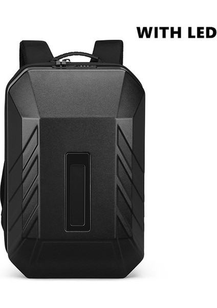 Siyah-Led Çok Fonksiyonlu Iş Adamları Sırt Çantası Pc Sert Kabuk Laptop Çantası Akıllı Serin LED Erkekler USB Şarj Anti-Hırsızlık Su Geçirmez Sırt Çantası (Yurt Dışından)