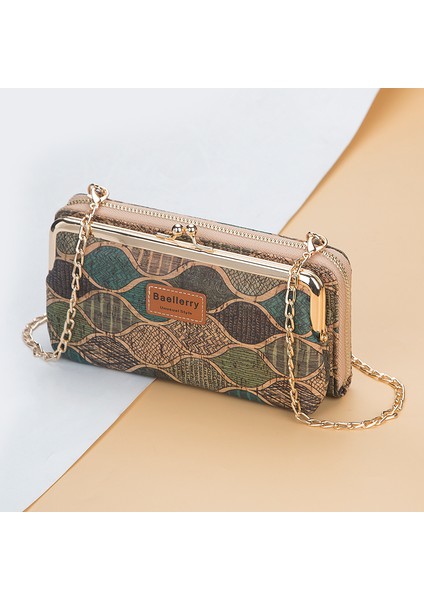 319 Moda Yeni Kadın Cüzdan Ahşap Tahıl Zincir Uzun Yüksek Kaliteli Telefon Tutucu Klasik Kadın Çanta Fermuar Cüzdan Mini Omuz Çantası (Yurt Dışından) fiyatları