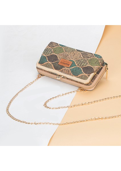 319 Moda Yeni Kadın Cüzdan Ahşap Tahıl Zincir Uzun Yüksek Kaliteli Telefon Tutucu Klasik Kadın Çanta Fermuar Cüzdan Mini Omuz Çantası (Yurt Dışından) indirimleri