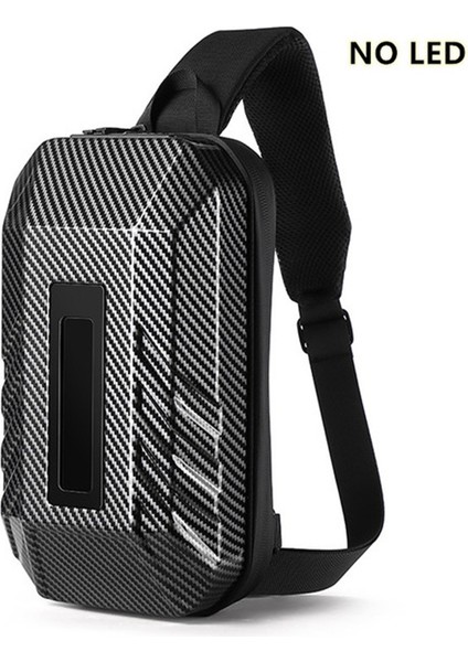 B OZ-9499S Siyah 1 Sert Kabuk Erkek Göğüs Çantası Sling Çanta Erkek Messenger Çanta Su Geçirmez Akıllı Serin LED Erkek USB Şarj Erkek Kısa Seyahat Messenger Sling (Yurt Dışından) modelleri