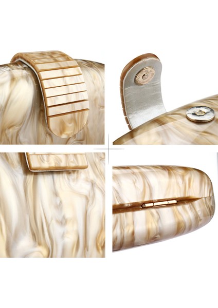 210X100X65MM Moda Cüzdan Kadın Akrilik Sevimli Uzun Yuvarlak Gece Çantası Kadın Mermer Lüks Parti Balo Çanta Rahat Debriyaj Ana Kesesi 2022 (Yurt Dışından) indirimleri