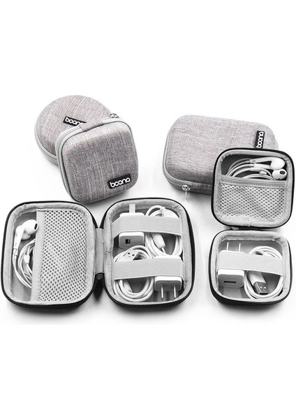 Yuvarlak Gri Küçük Oval Kulaklık Saklama Torbaları Sert Kabuk Veri Kablosu Düzenleyici Çantası Mini Teknoloji Aletleri Taşınabilir Kılıf Şarj Cihazı U Disk Fermuarlı Kese (Yurt Dışından) modelleri