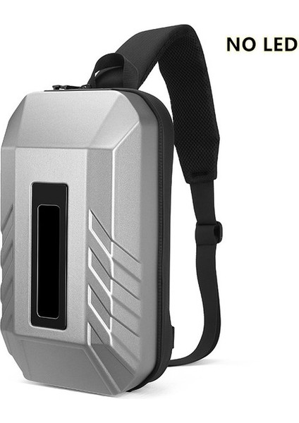 9499S-GÜMÜŞ Ozuko Erkek Sırt Çantası Sert Kabuk Çok Fonksiyonlu Anti-Hırsızlık Su Geçirmez Iş Sırt Çantası Laptop Çantası Akıllı Serin LED Erkekler USB Şarj (Yurt Dışından)