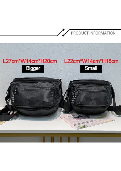 Örgü Küçük (22X14CMX18CM) Eyer Çantası Retro Naylon Trendy Serin Çanta Açık Hava Rahat Tüm Maç Moda Kamuflaj Göğüs Çantası Omuz Crossbody Çanta (Yurt Dışından) indirimleri