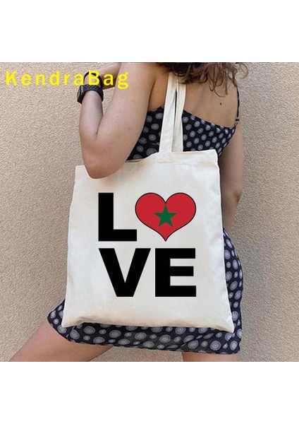 B 252 35X40 cm Kazablanka Fas Haritası Bayrağı Seyahat Hatıra Fas Kız Aşk Kalp Omuz Kanvas Tote Çanta Harajuku Alışveriş Pamuk Çanta (Yurt Dışından) fiyatları