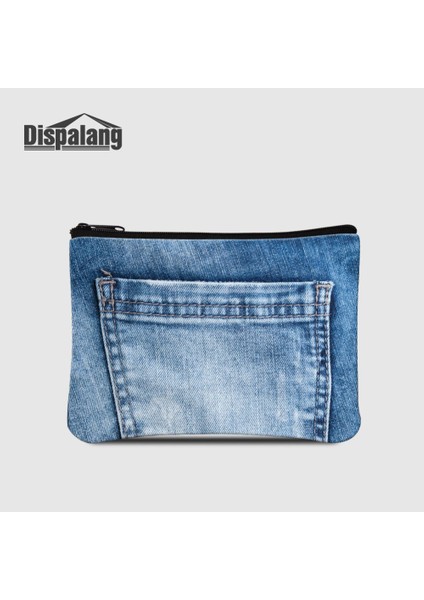 Coin Purse9 Dispalang Kadın Sikke Çantalar Denim Baskılı Kadın Küçük Açık Havada Cüzdan Kızlar Fermuarlı Debriyaj Çocuk Mini Para Çantaları Anahtar Kılıfı (Yurt Dışından)