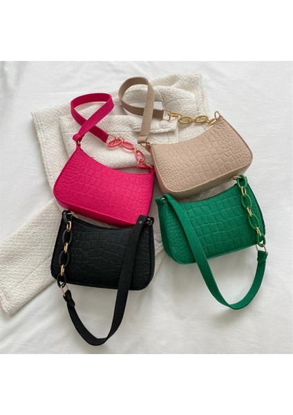 Sarı Pvc Moda Koltuk Altı Çanta Basit Keçe Üst Saplı Çanta Hafta Sonu Tatili Için Su Geçirmez Taşınabilir Zarif Timsah Omuz Çantası (Yurt Dışından) fiyatları