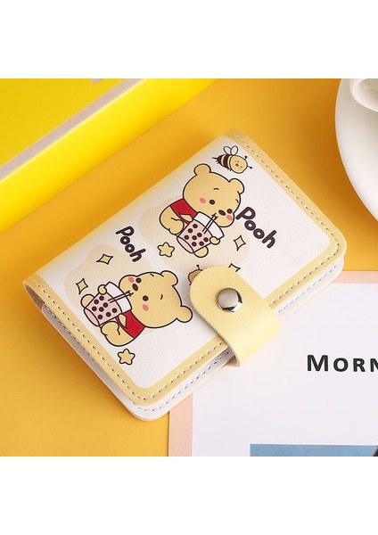 B Miniso Winnie The Pooh Karikatür Kart Tutucu Antimanyetik Çoklu Kart Taşınabilir Hafif ve Taşınabilir Ehliyet Saklama Çantası (Yurt Dışından)