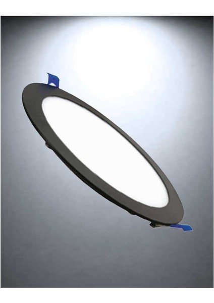 10 Adet 6W 6500K Beyaz Işık Siyah Kasa Yuvarlak Slim LED Panel KDL400B fiyatları