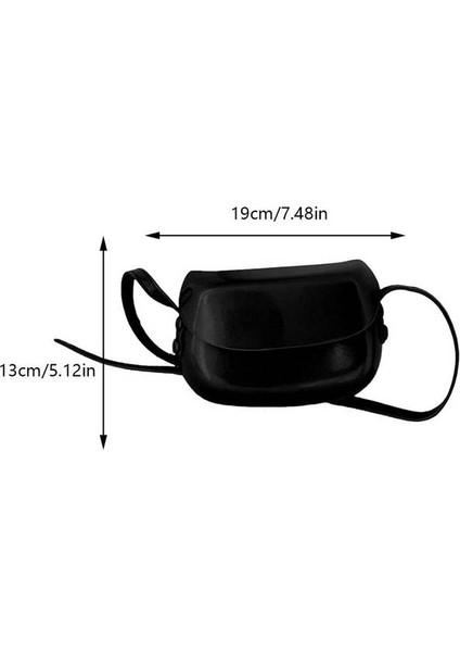 Siyah Retro Bayanlar Sling Çanta Niş Tasarım Küçük Crossbody Çanta High-End Pu Eyer Çanta Kadınlar Için Ayarlanabilir Omuz Askısı Satchel Çanta (Yurt Dışından)